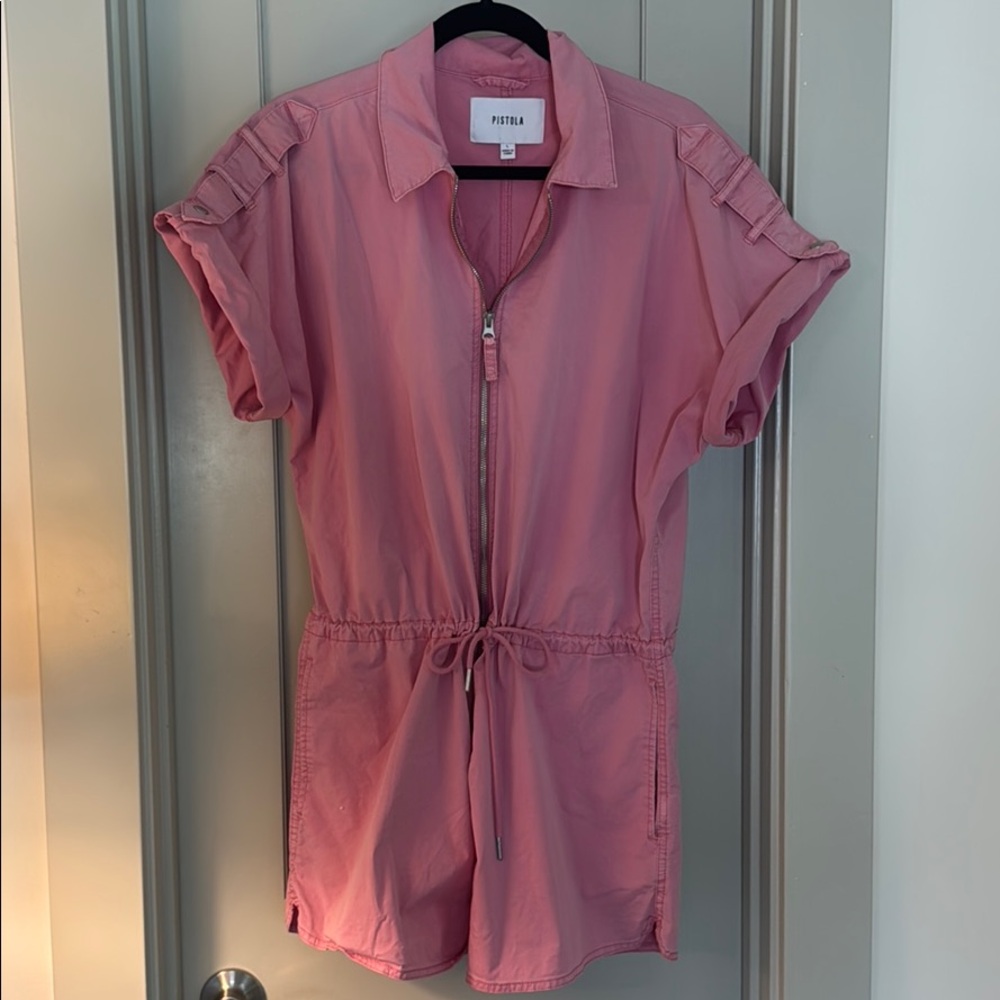 Pink shorts romper